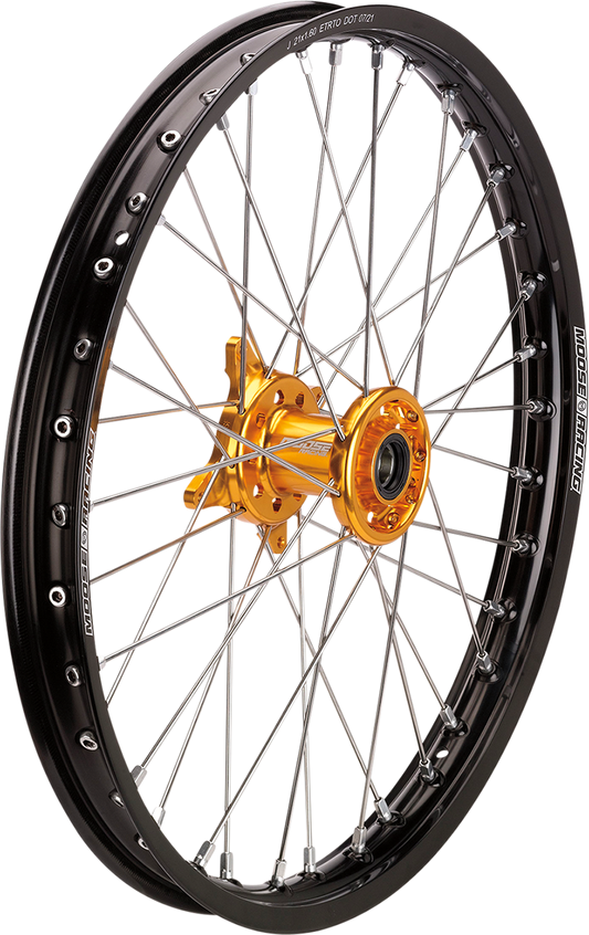 MOOSE RACING SX-1 Complete Wheel - Front - Black Wheel/Gold Hub - 21" x 1.60" CF-16021BKBU