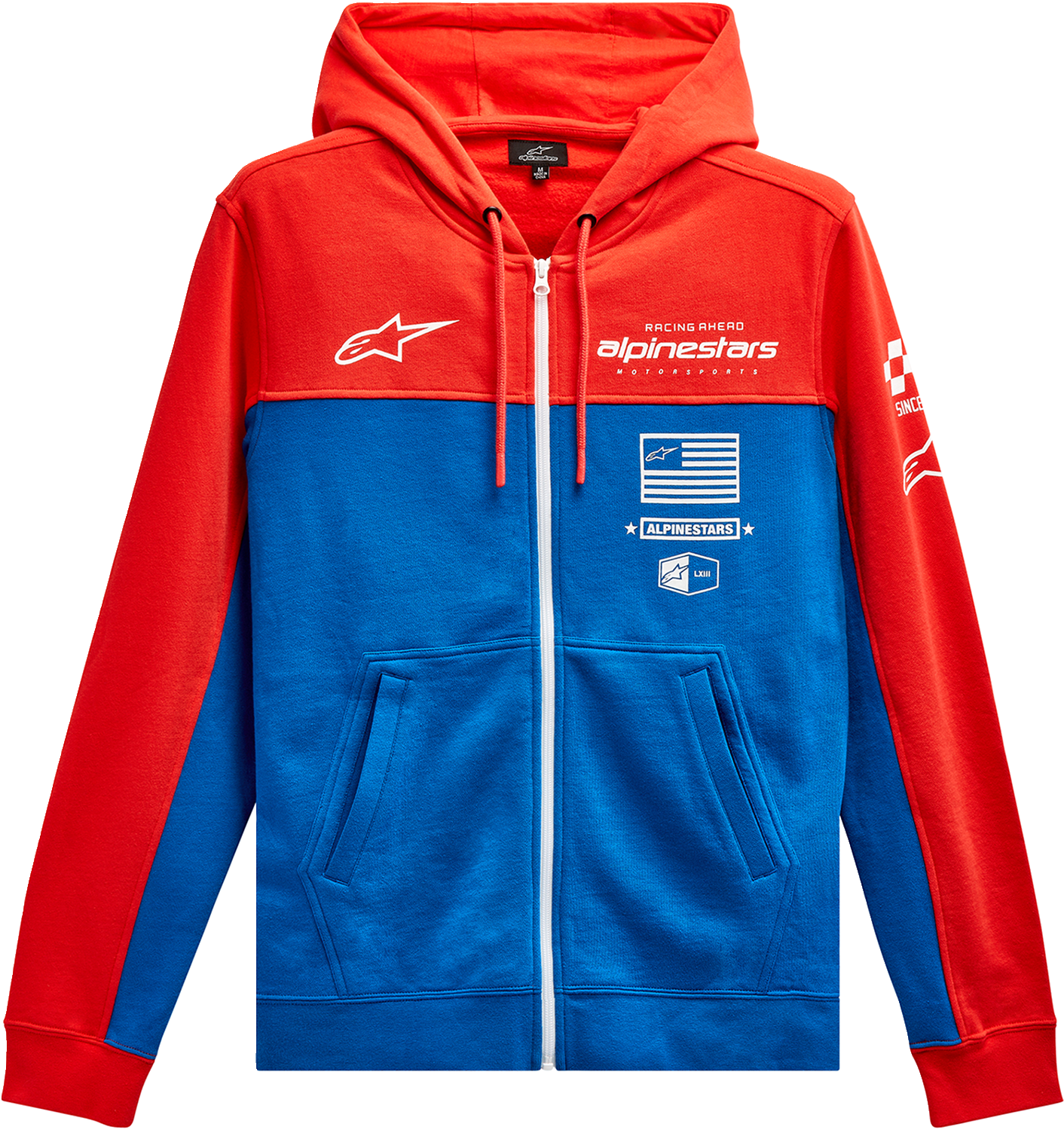 ALPINESTARS H Block Hoodie - Warm Red/Bright Blue - Large 1213510703171L
