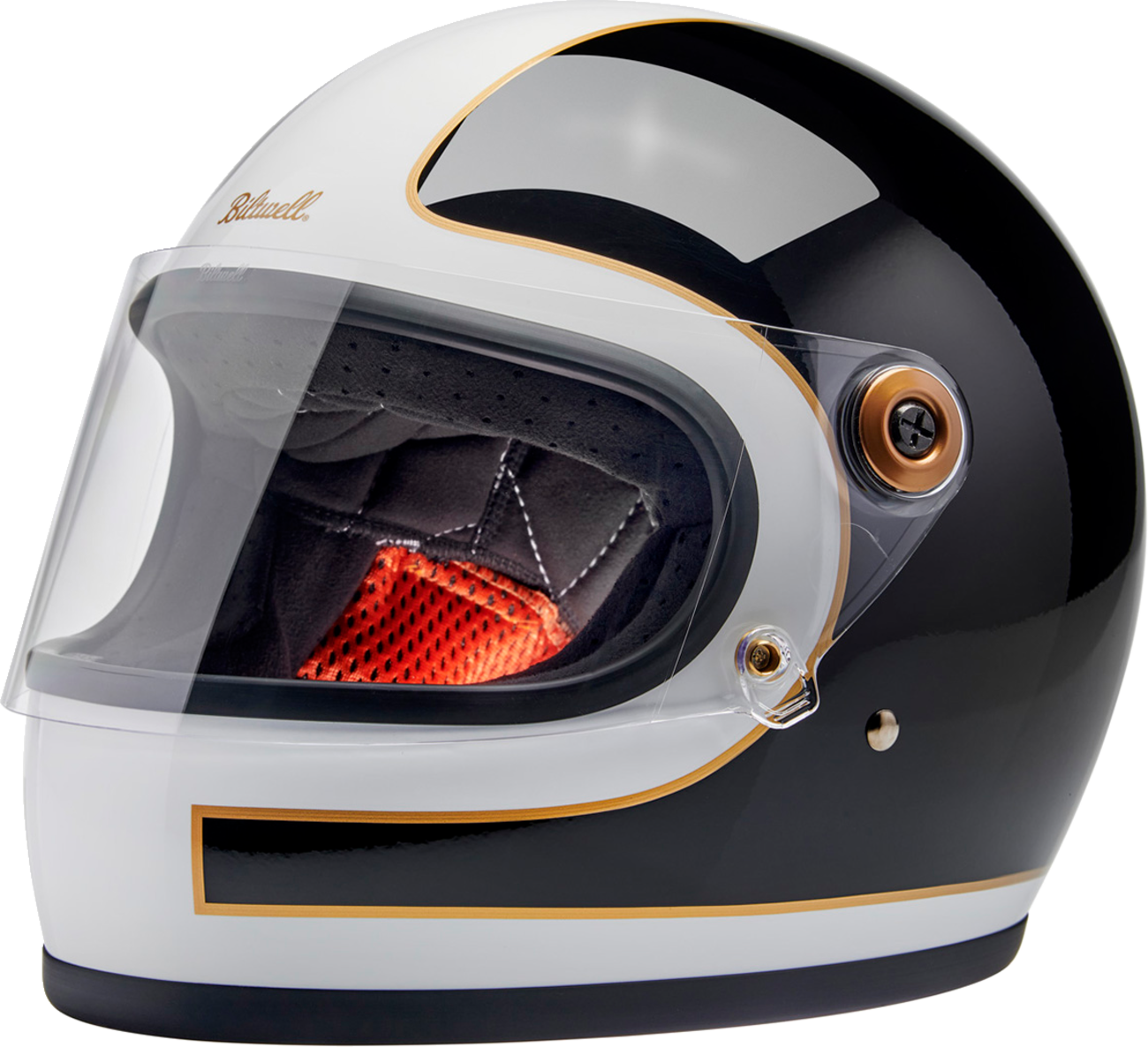 BILTWELL Gringo S Helmet - Gloss White/Black Tracker - XL 1003-566-505