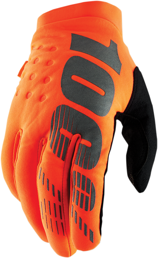 Youth Brisker Gloves - Fluorescent Orange/Black - Medium