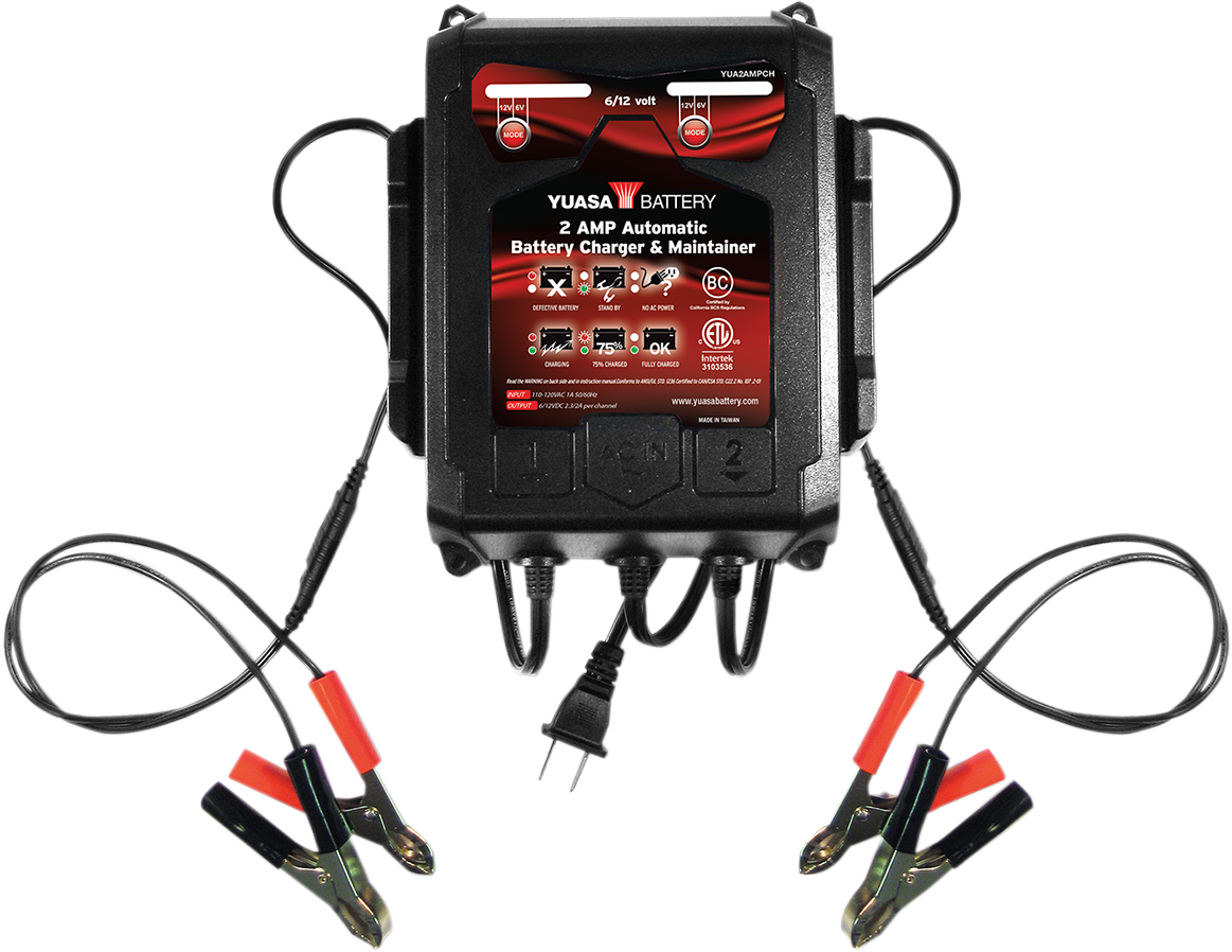 YUASA Battery Charger - 2 A - 6/12 V YUA2AMPCH