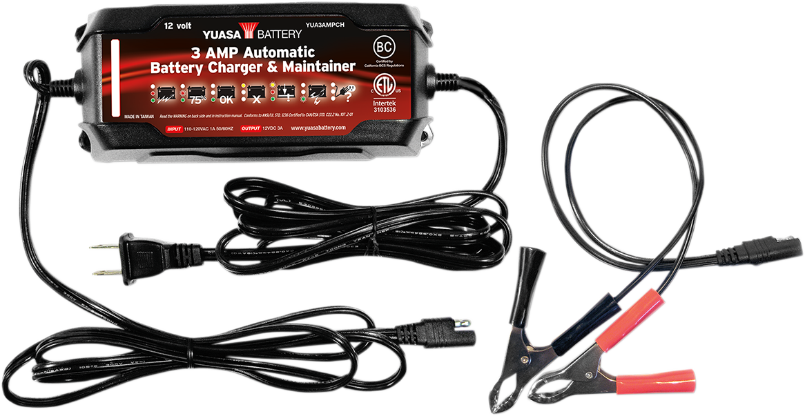 YUASA Battery Charger - 3 A - 12V YUA3AMPCH