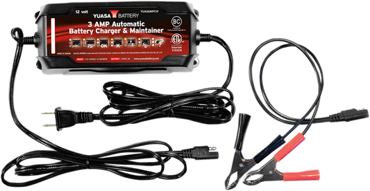 YUASA Battery Charger - 3 A - 12V YUA3AMPCH