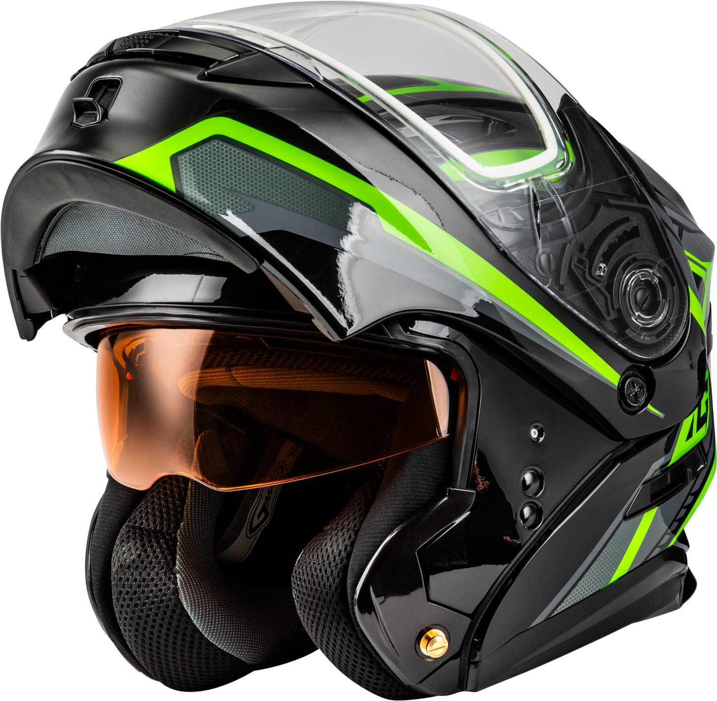 Md 01s Transistor Snow Helmet Black/Grey/Green 3x