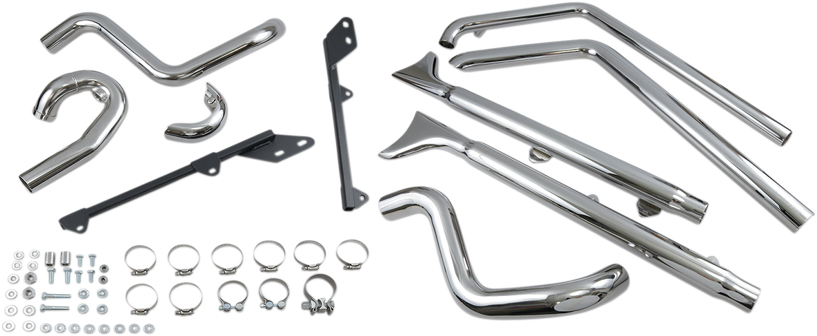 BASSANI XHAUST Fishtail Exhaust with Baffle - 33" - Softail 1S66E-33