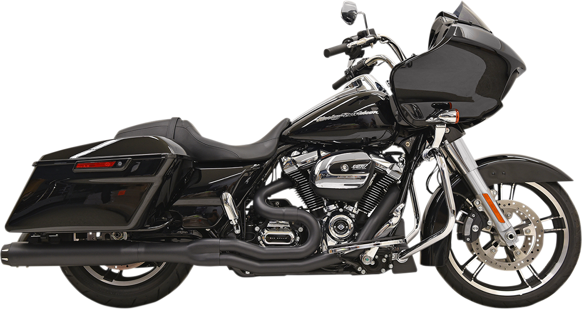 BASSANI XHAUST 2:1 Exhaust - Black - Straight Can - '17+ FL 1F58RB