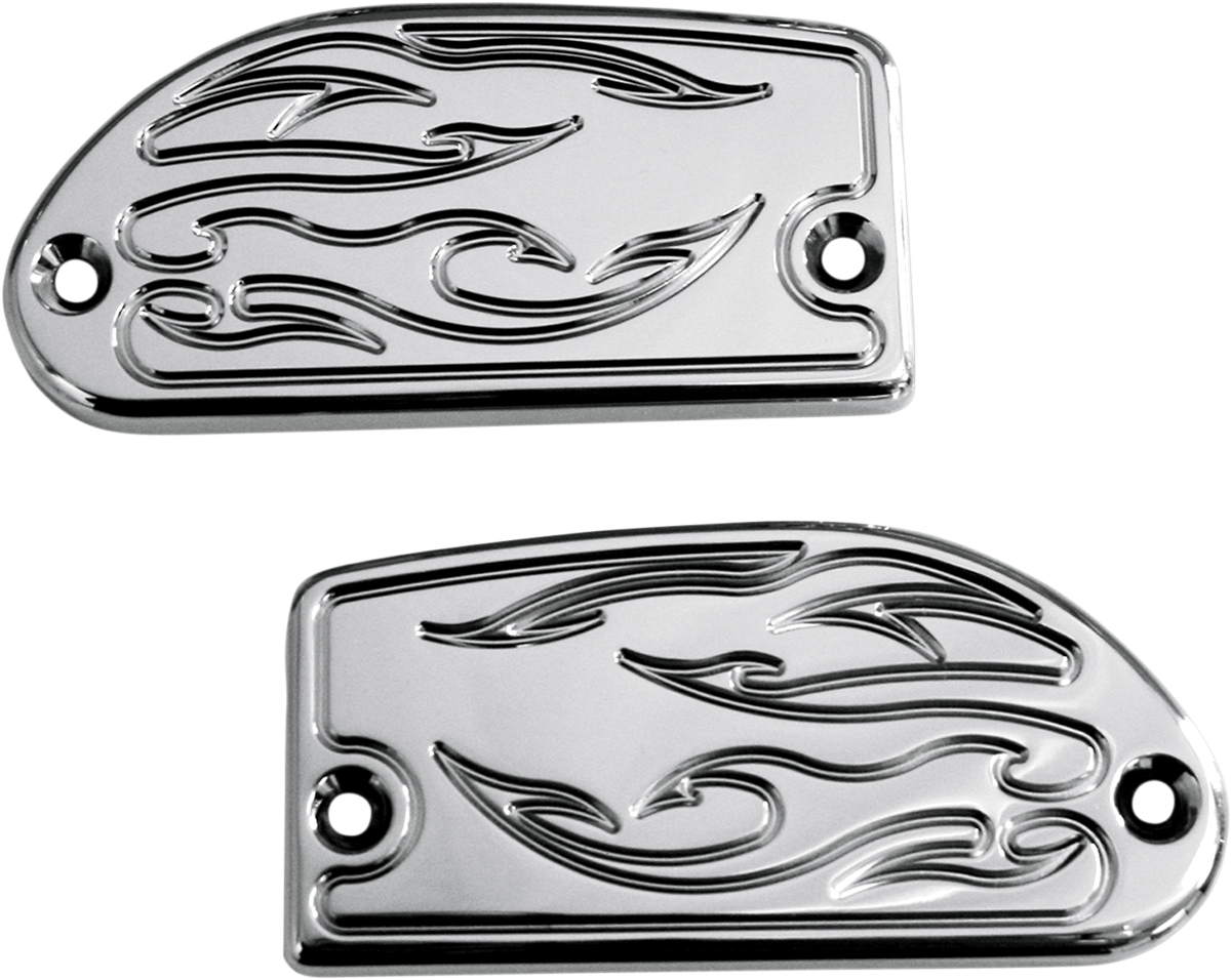 BARON Master Cylinder Cover - Flame - Yamaha - Chrome BA-7629-03