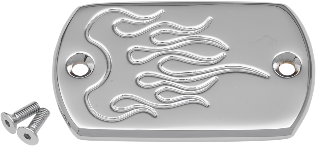 BARON Master Cylinder Cover - Flame - Yamaha - Chrome BA-7640-03