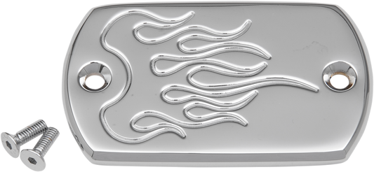 BARON Master Cylinder Cover - Flame - Yamaha - Chrome BA-7640-03