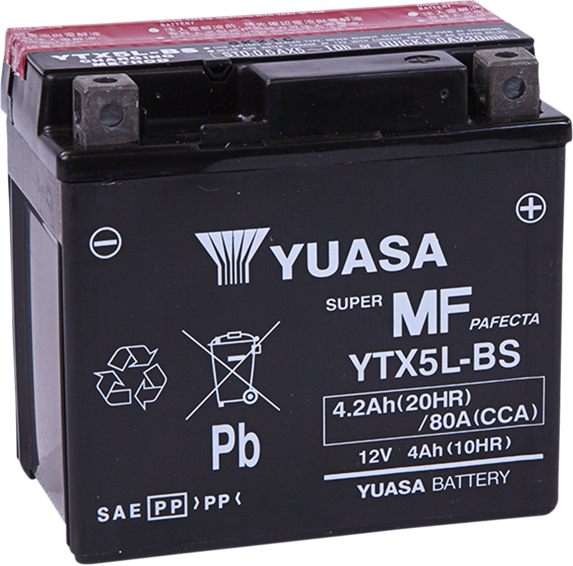 YUASA AGM Battery - YTX5L-BS .24 L YUAM32X5B