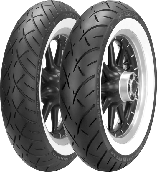 METZELER Tire - ME 888 Marathon Ultra - Front - 130/90-16 - Wide Whitewall - 67H 2407600