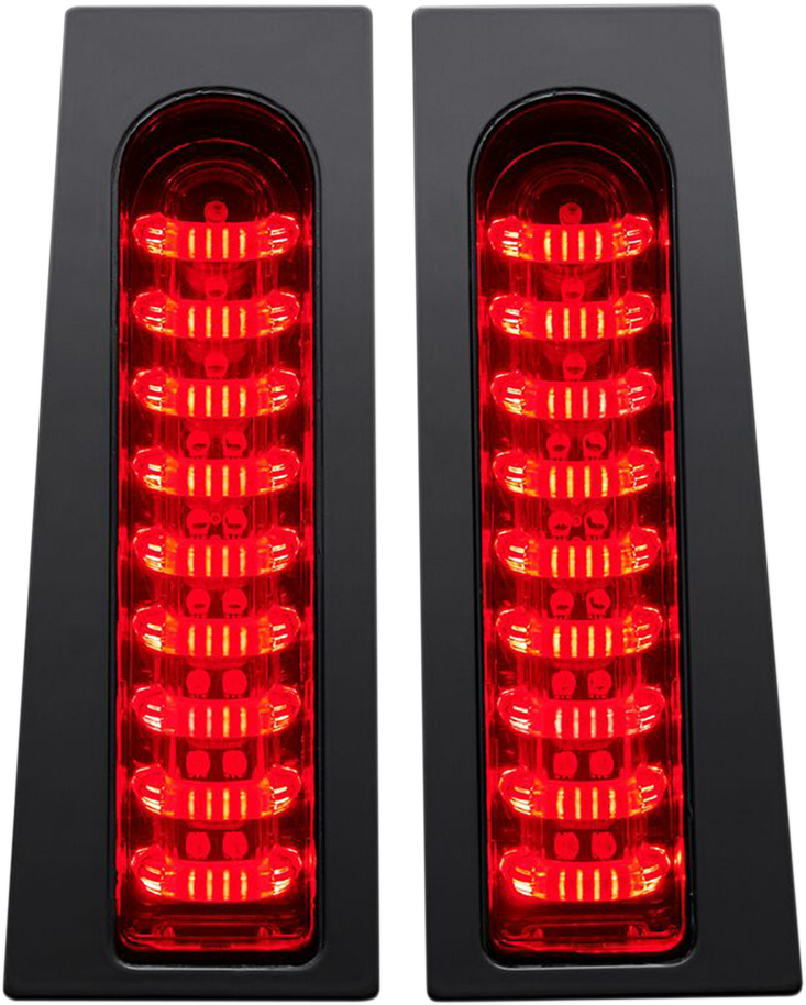 CUSTOM DYNAMICS Saddlebag Lights -  Red - Gloss Black PB-FILL-R-B