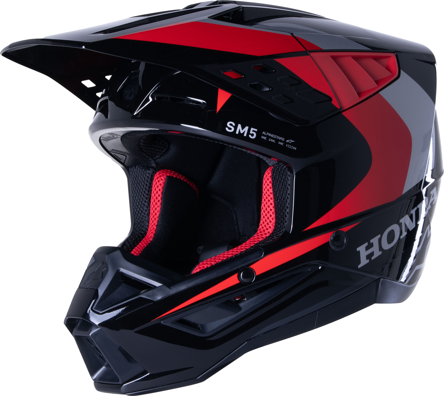 Honda S M5 Helmet Black/Red Glossy Md