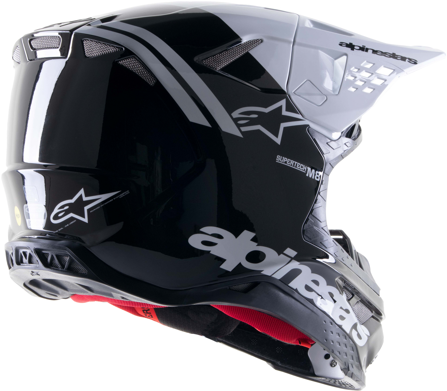 S M8 Radium 2 Helmet Black/White 2x