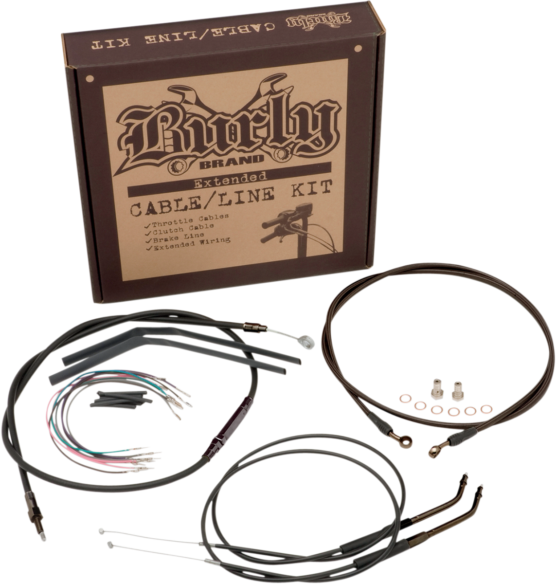 BURLY BRAND Control Kit - 14" Ape Hanger Handlebars B30-1043