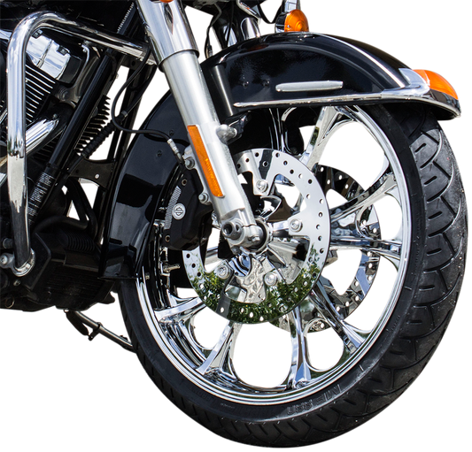COASTAL MOTO Front Wheel - Largo 3D - Dual Disc/No ABS - Chrome - 21"x3.50" - '08+ FL 3D-LGO213CH