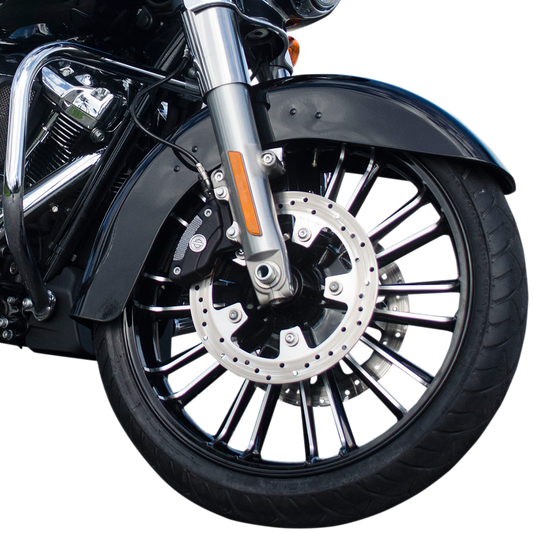 COASTAL MOTO Front Wheel - Atlantic 3D - Dual Disc/No ABS - Black - 21"x3.50" - '08+ FL 3D-ATL213BC