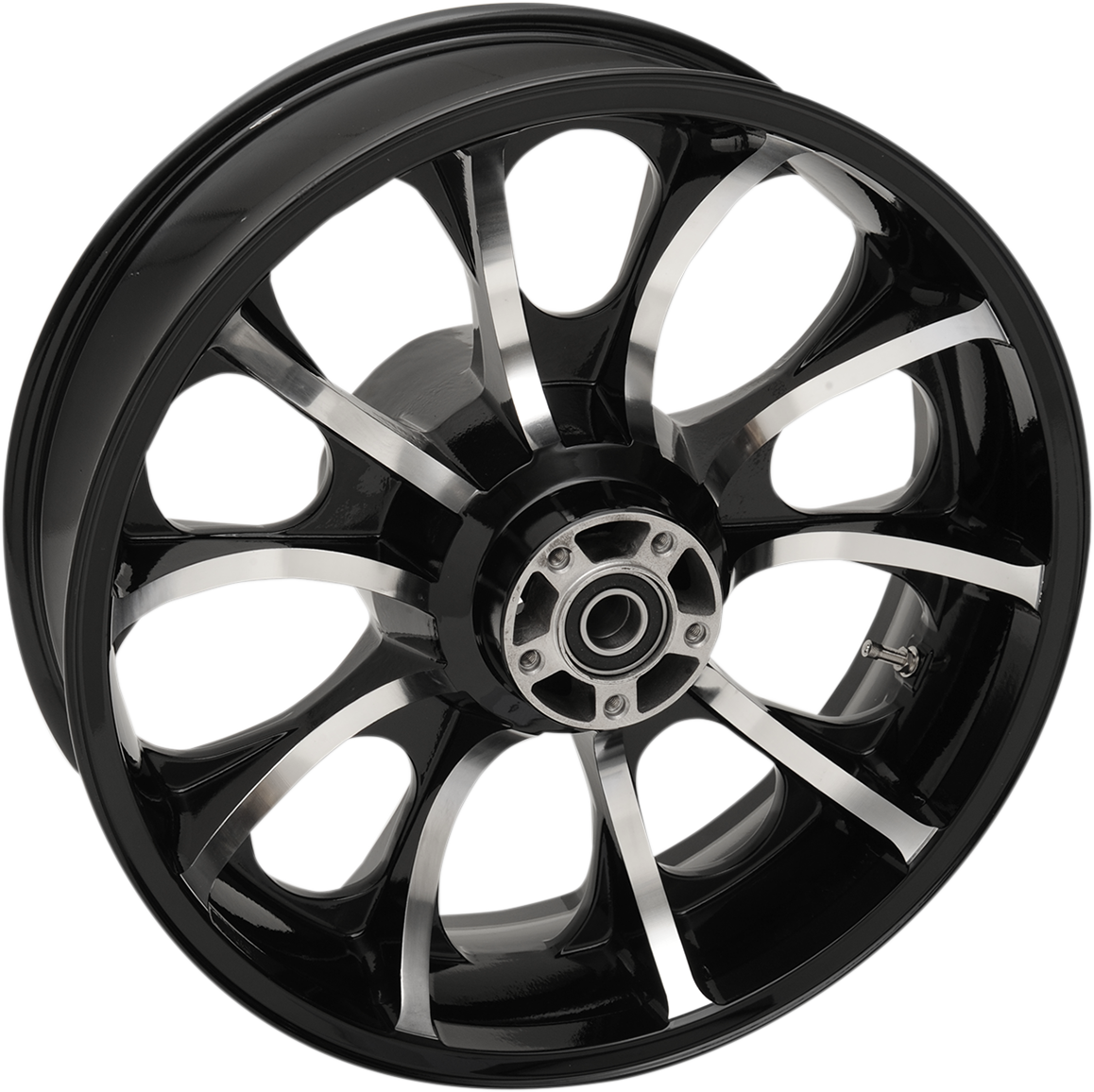 COASTAL MOTO Rear Wheel - Largo 3D - Single Disc/ABS - Black Cut - 18"x5.50" - '09+ FL 3D-LGO185BC-ABS