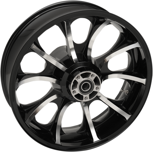 COASTAL MOTO Rear Wheel - Largo 3D - Single Disc/ABS - Black Cut - 18"x5.50" - '09+ FL 3D-LGO185BC-ABS