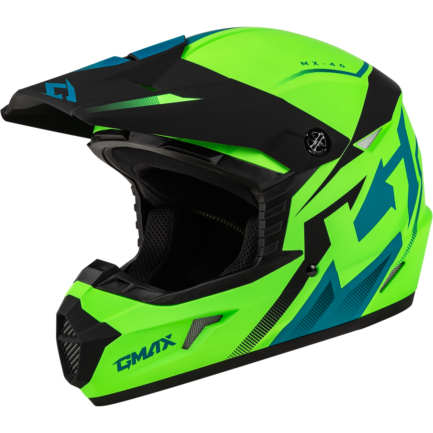Mx 46 Compound Helmet Matte Hi Vis Green/Blk/Blue Md