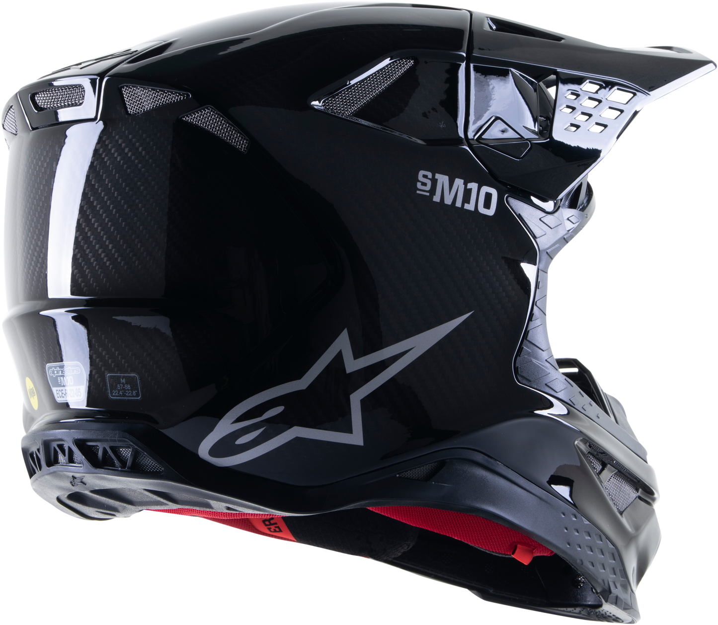 Supertech S M10 Solid Helmet Black Glossy/Carbon 2x