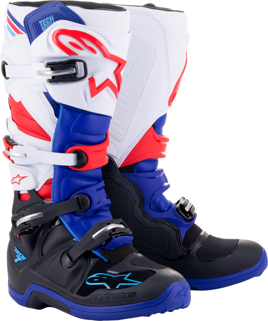 Tech 7 Boots Black/Blue/Red/White Sz 6