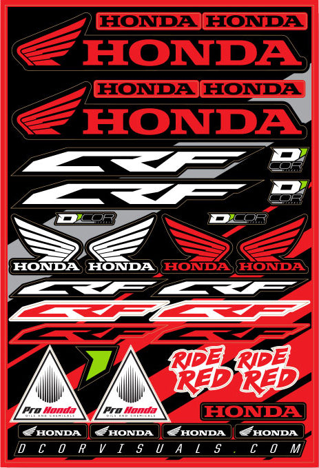Honda Decal Sheet 12"X18"