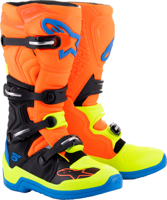 Tech 5 Boots Blue/Orange/Yellow Fluo Sz 8