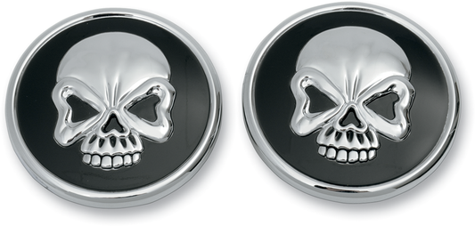 DRAG SPECIALTIES Gas Caps - Skull Screw-In - Pair 012716