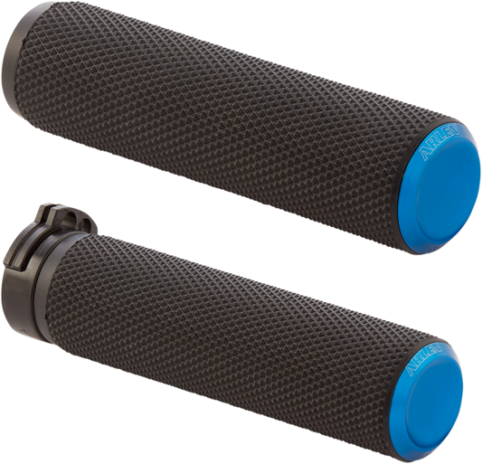 ARLEN NESS Grips - Knurled - TBW - Blue 07-345