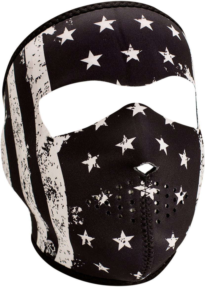 ZAN HEADGEAR Full-Face Mask - Black/White Flag WNFM091