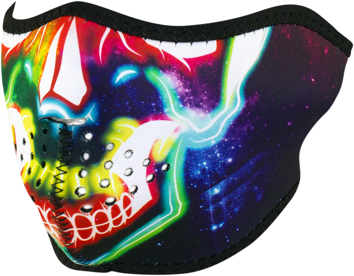 ZAN HEADGEAR Half Mask Neon Skull WNFM098H