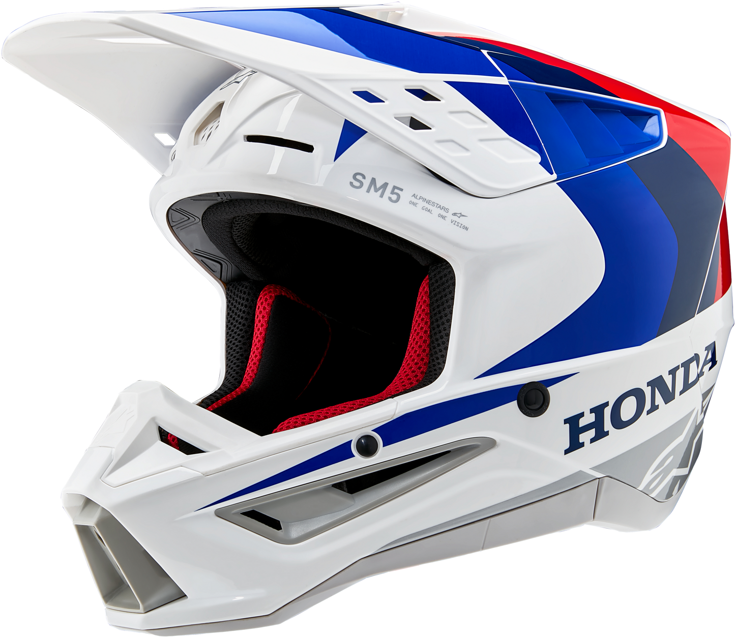 Honda S M5 Helmet White/Blue/Red Glossy Sm