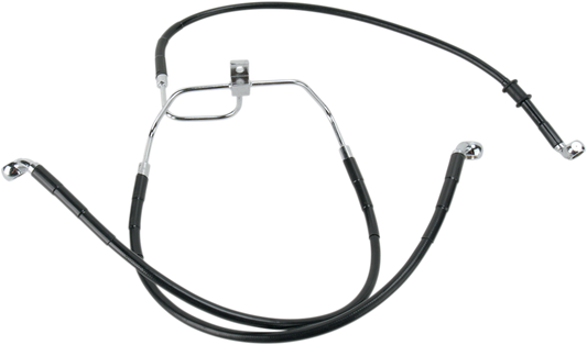 DRAG SPECIALTIES Brake Line - Front - Black - +6" - FXDF '08-'17 660325-6BLK