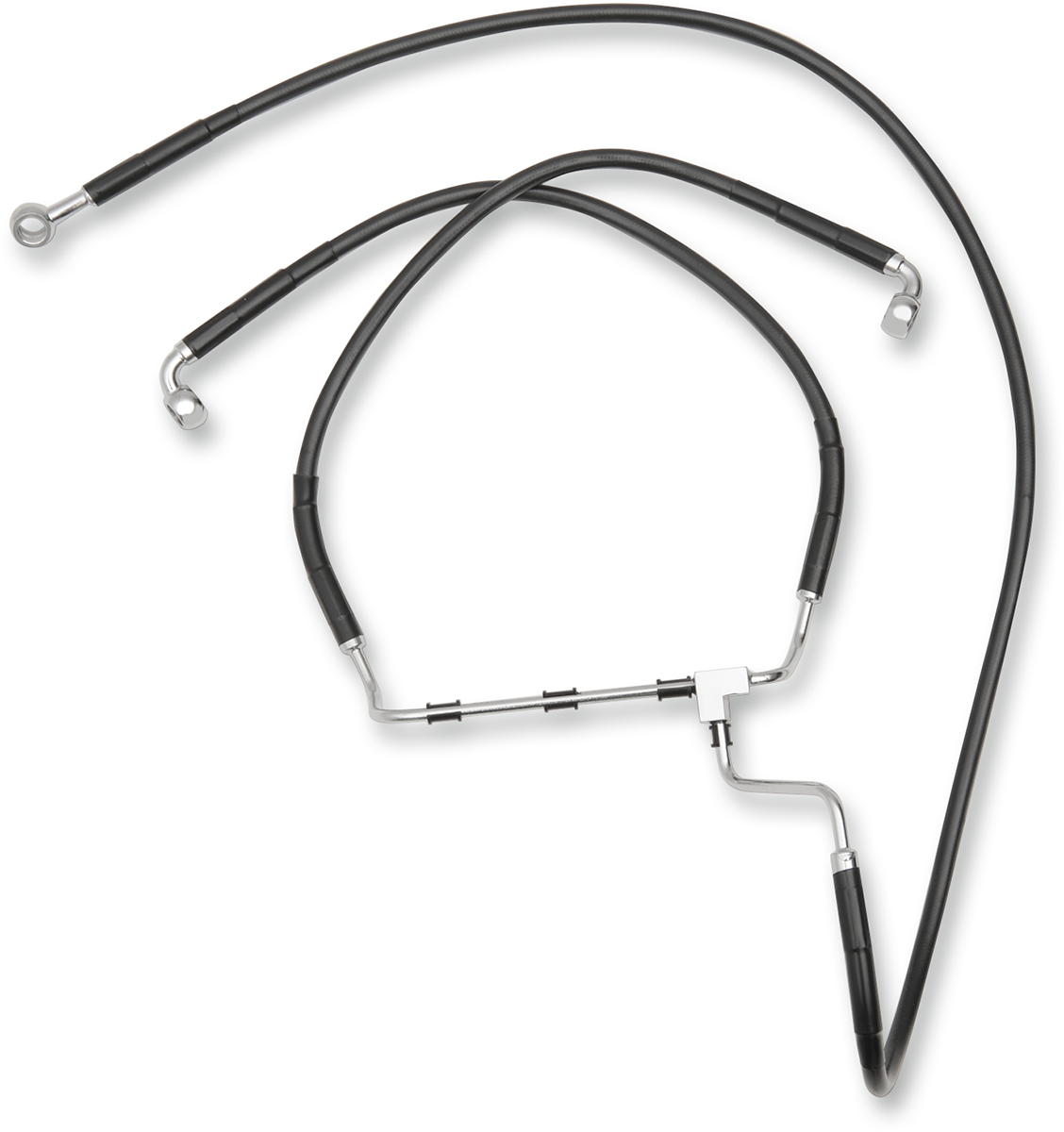 DRAG SPECIALTIES Brake Line - Front - Black - +10" 614085-10BLK