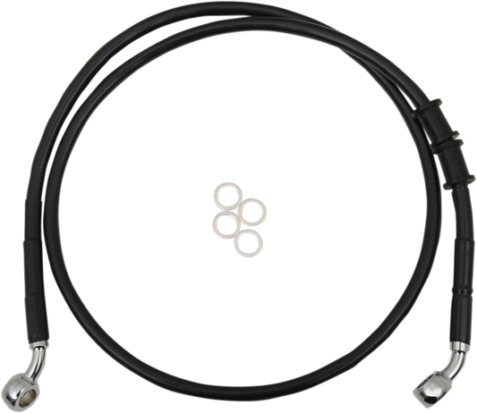 DRAG SPECIALTIES Brake Line - Front - +2" - Black - XL 614772-2BLK
