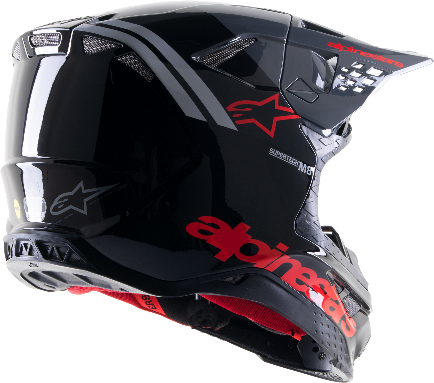 S M8 Radium 2 Helmet Black/Neon Red Md