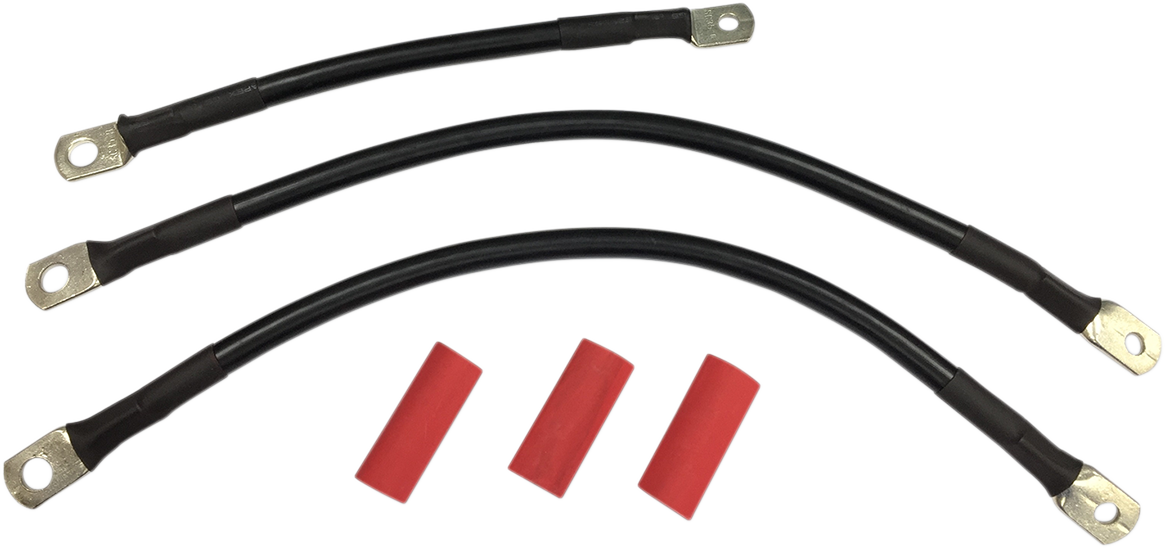 DRAG SPECIALTIES Black Battery Cable Set - '93-'08 FL E25-0091B-T1