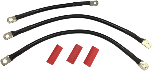 DRAG SPECIALTIES Black Battery Cable Set - '93-'08 FL E25-0091B-T1