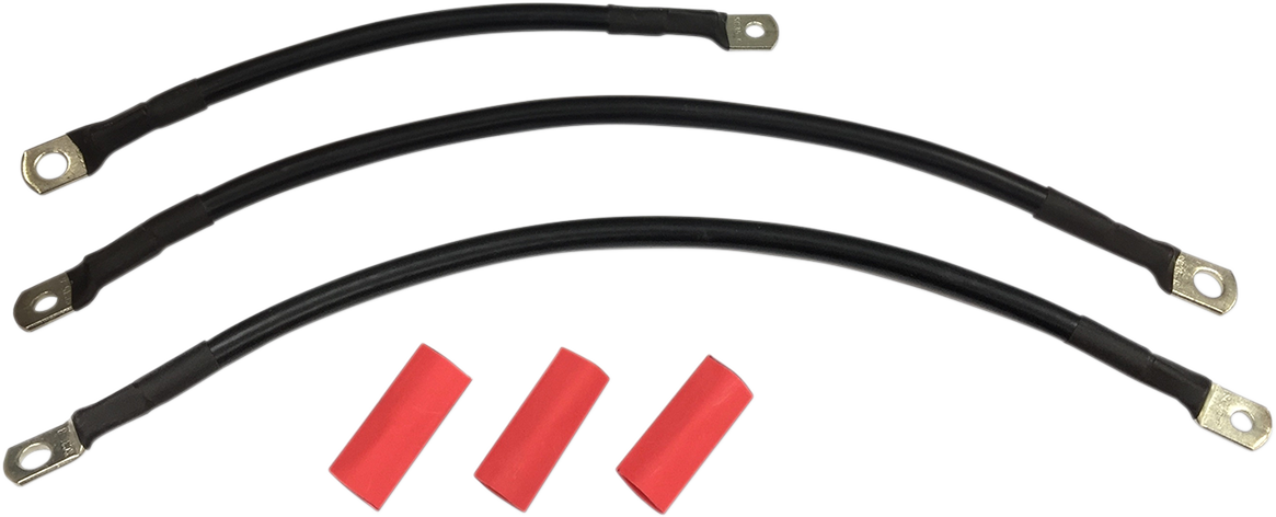 DRAG SPECIALTIES Black Battery Cable Set - '94-'09 Dyna E25-0091B-T2