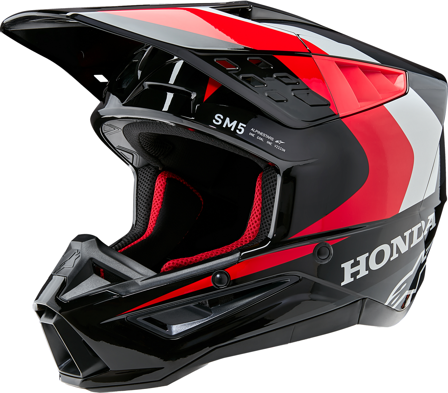 Honda S M5 Helmet Black/Red Glossy Md