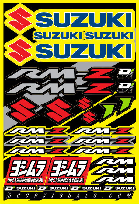 Decal Sheet Suzuki Rmz 12"X18"