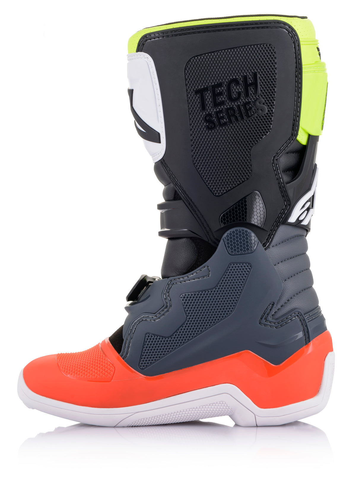 Tech 7s Boots Dark Grey/ Red Fluo/Yellow Fluo Sz 08