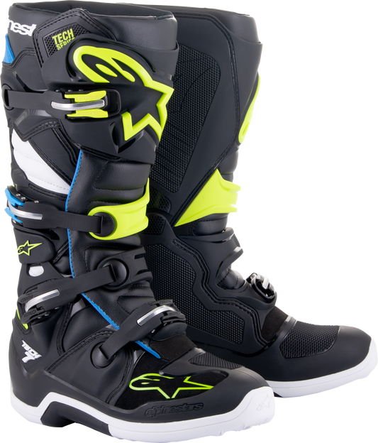 Tech 7 Boots Blk/Enamel Blu/Fluo Yel Sz 7