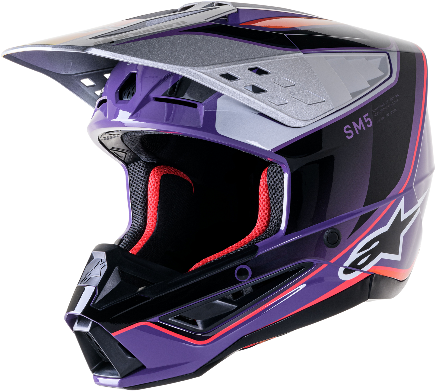 S M5 Sail Helmet Violet/Blk/Slvr Glossy Md