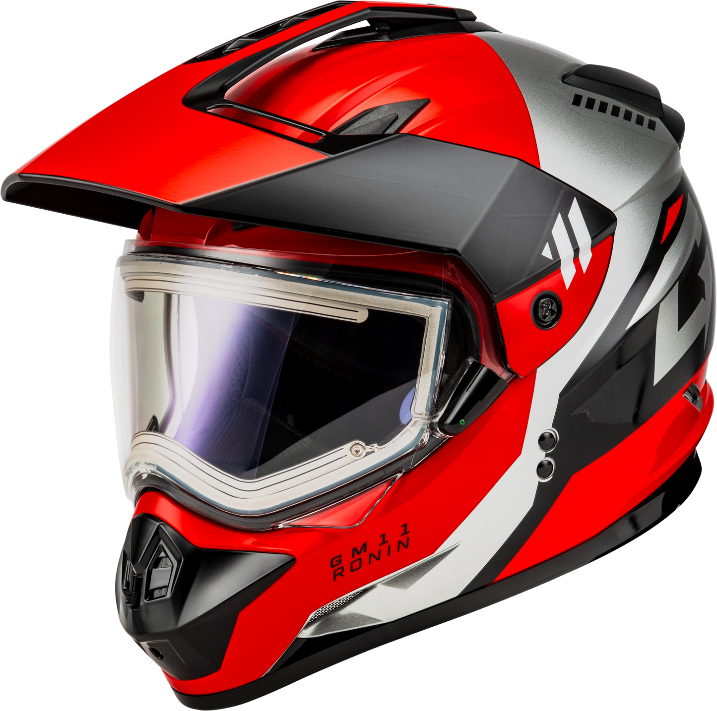 Gm 11s Ronin Snow Helmet W/ Electric Shield Black/Red Md