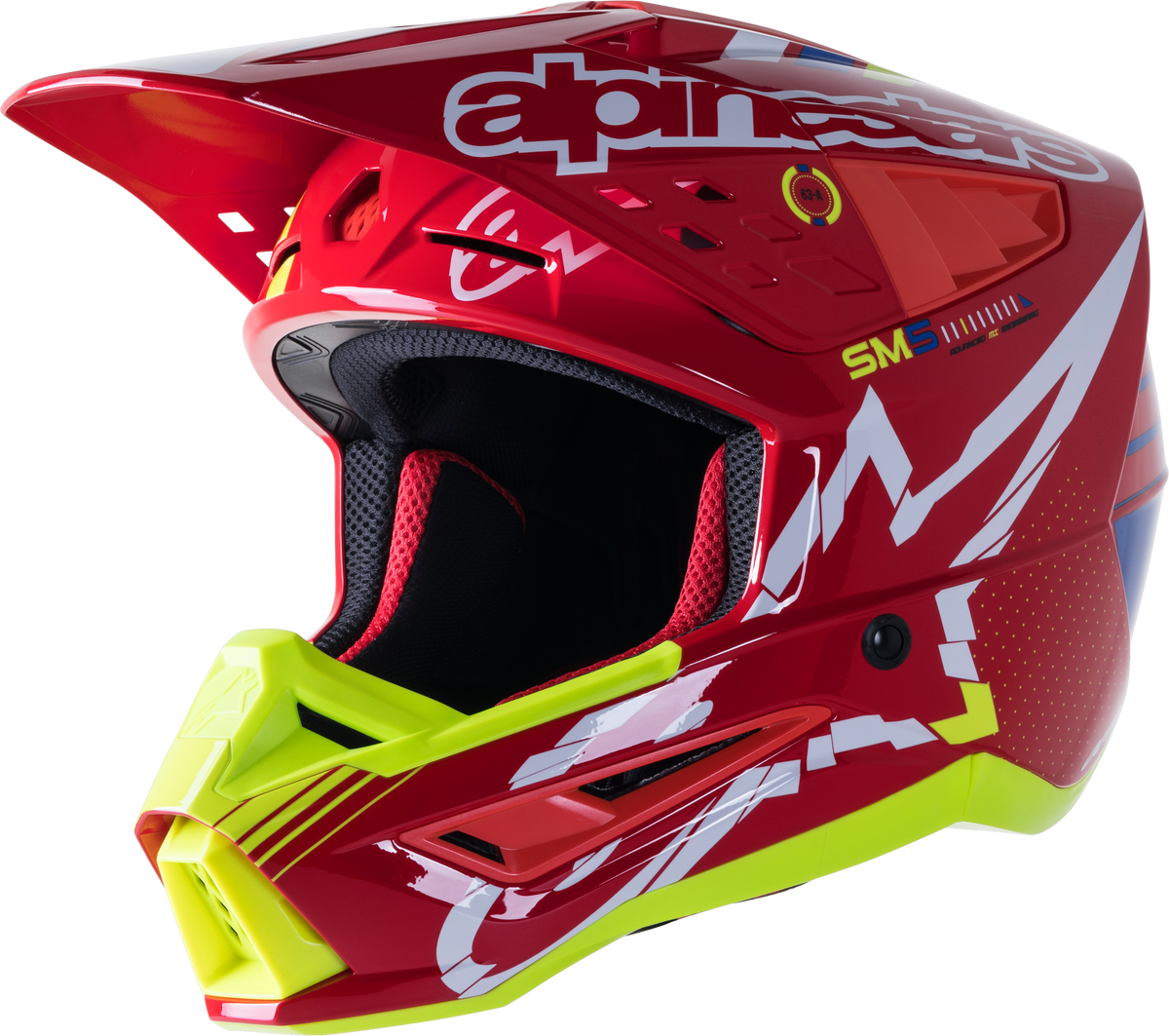 S M5 Action Helmet Red/White/Yellow Lg