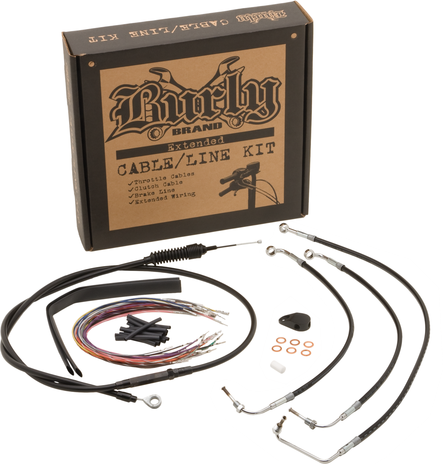 Burly Cntrl Kit 14" Ape Black Abs