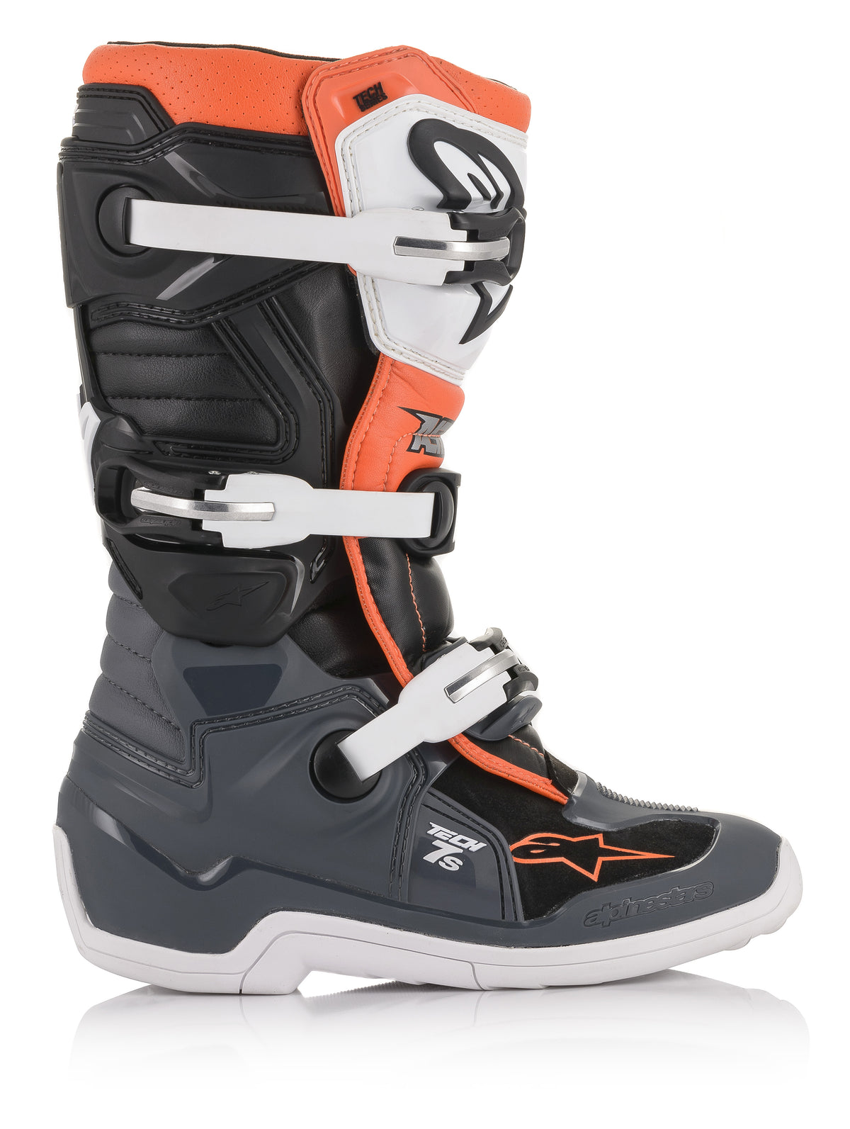 Tech 7s Boots Blk/Gry/Wht/Fluo Org Sz 05