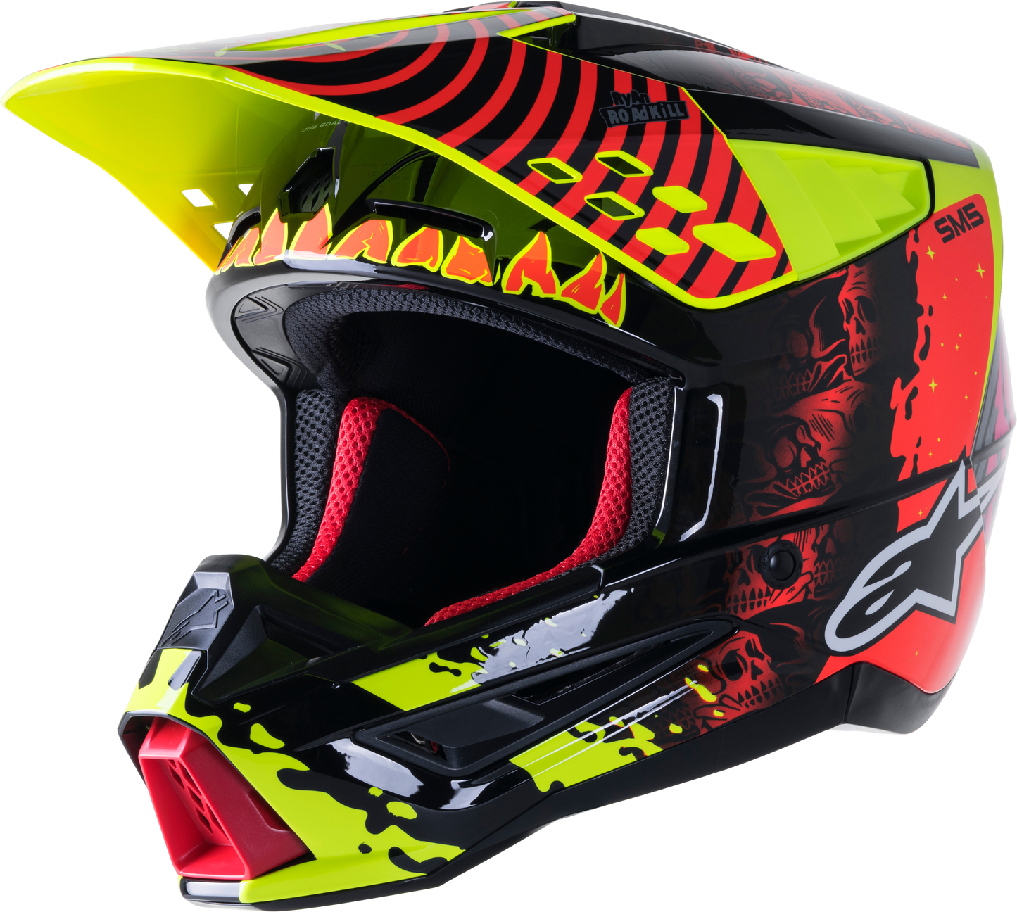 S M5 Solar Flare Helmet Black/Red/Fluo Yellow 2x